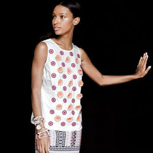 J CREW COLLECTION Flower Shell Top 00/0 NWT $188